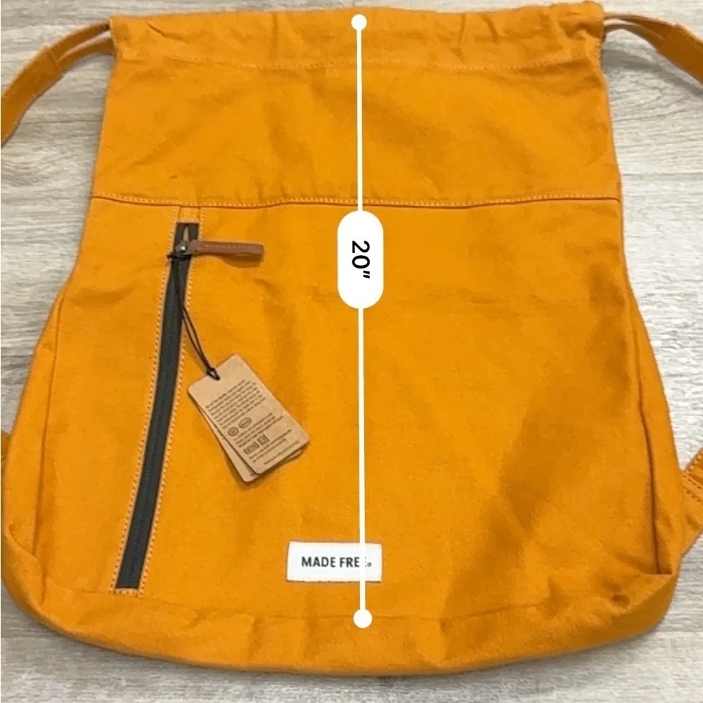 Made Free canvas backpack/ cinch sack
